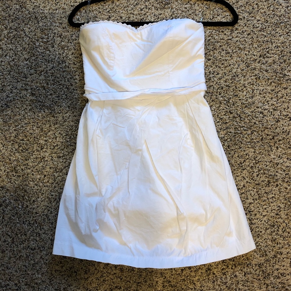 White strapless sun dress